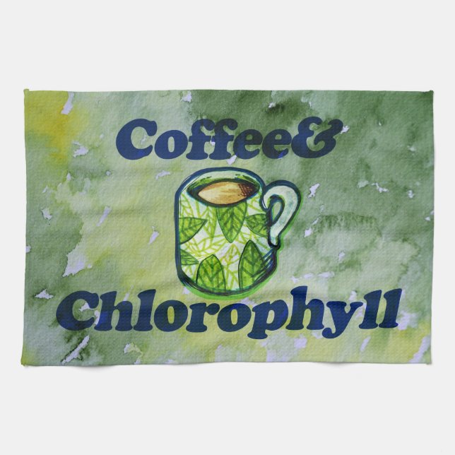 Coffee & Chlorophyll Plant Lady Coffee Lover       Kitchen Towel (Horizontal)