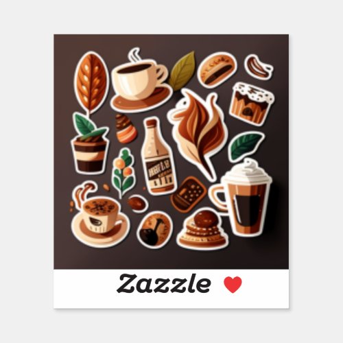 Coffee chocolate and hazelnut sticker toffee nut