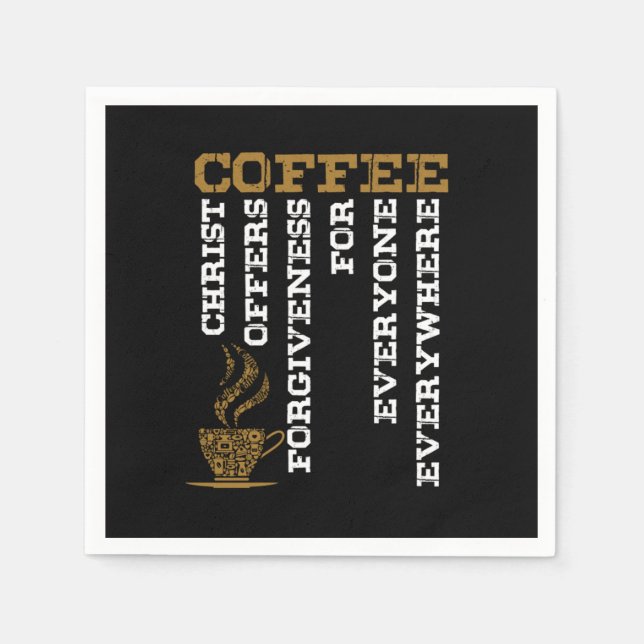 Coffee Christ Jesus Christianity Church Faith Gift Napkins (Front)