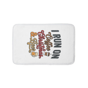 Coffee Christmas Beer Holiday Drinking Design Bath Mat
