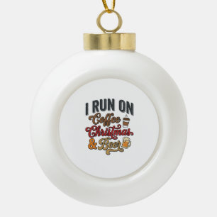 Coffee Christmas Beer Holiday Drinking Design Ceramic Ball Christmas Ornament