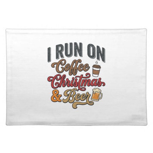 Coffee Christmas Beer Holiday Drinking Design Cloth Placemat
