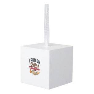 Coffee Christmas Beer Holiday Drinking Design Cube Ornament