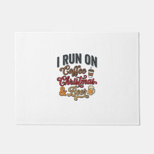 Coffee Christmas Beer Holiday Drinking Design Doormat