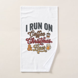 Coffee Christmas Beer Holiday Drinking Design Hand Towel