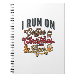 Coffee Christmas Beer Holiday Drinking Design Notebook