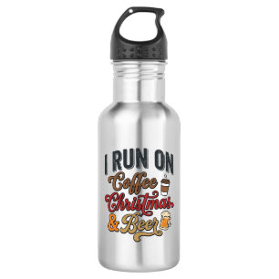 Coffee Christmas Beer Holiday Drinking Design Stainless Steel Water Bottle