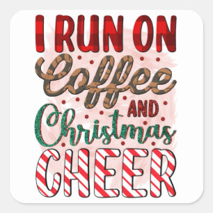 Coffee & Christmas Cafe business Bulk Square Sticker