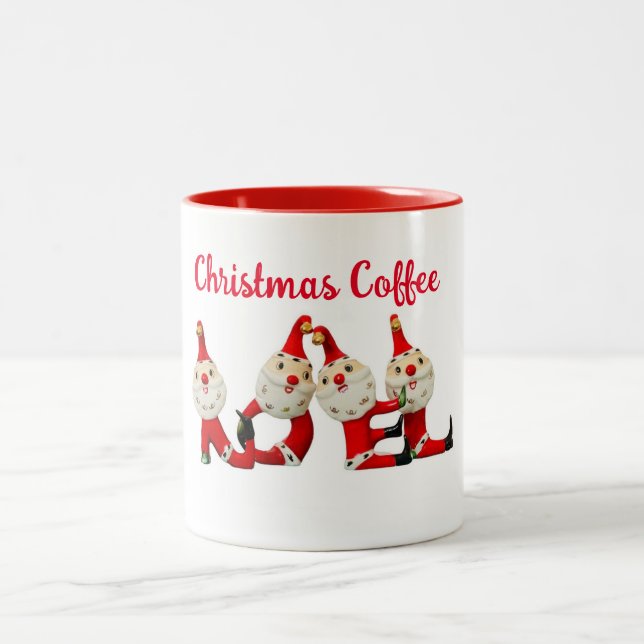 Coffee & Christmas Cheer NOEL Santa Mug Retro (Center)