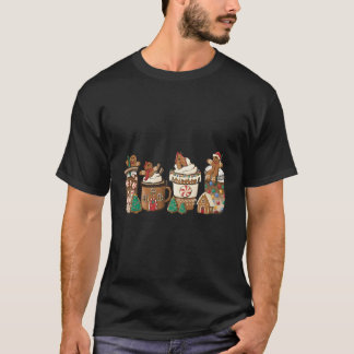 Coffee Christmas Gingerbread Pink Women Latte Cozy T-Shirt