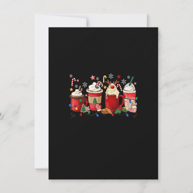 Coffee Christmas Lights Winter Cozy Funny Xmas Cof Invitation (Front)