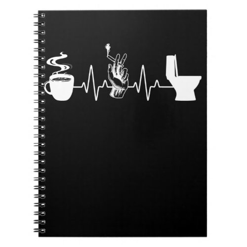 Coffee Cigarette Toilet Humor Smoker Notebook