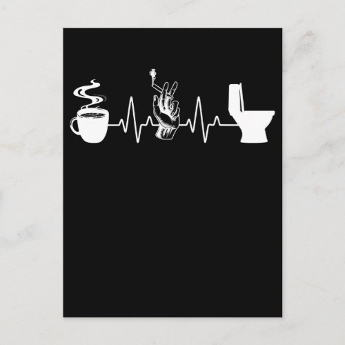 Coffee Cigarette Toilet Humor Smoker Postcard