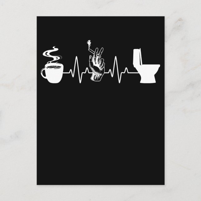 Coffee Cigarette Toilet Humor Smoker Postcard (Front)