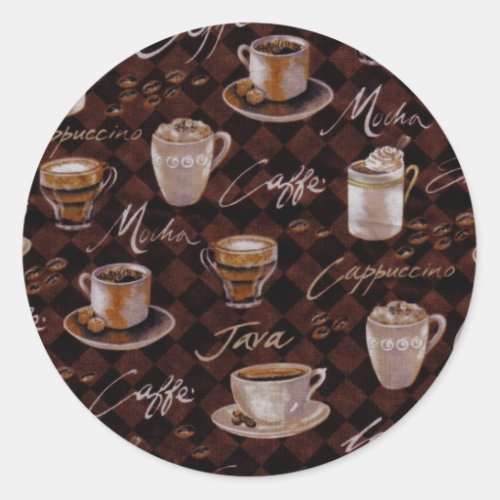 Coffee Classic Round Sticker