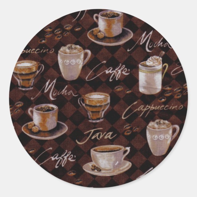Coffee Classic Round Sticker (Front)