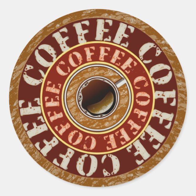Coffee Classic Round Sticker (Front)