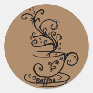coffee classic round sticker