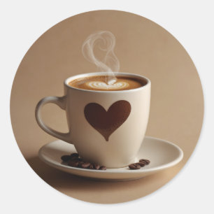 coffee classic round sticker