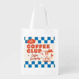 Coffee Club 50s vibe – Adorable Coffee Lover Grocery Bag