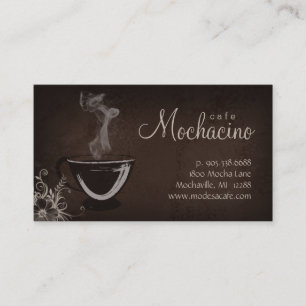 Coffee Club Business Card Brown with Flower