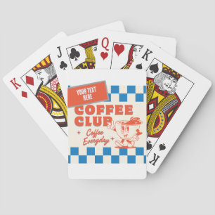 Coffee Club Custom text Retro Diner Poker Cards