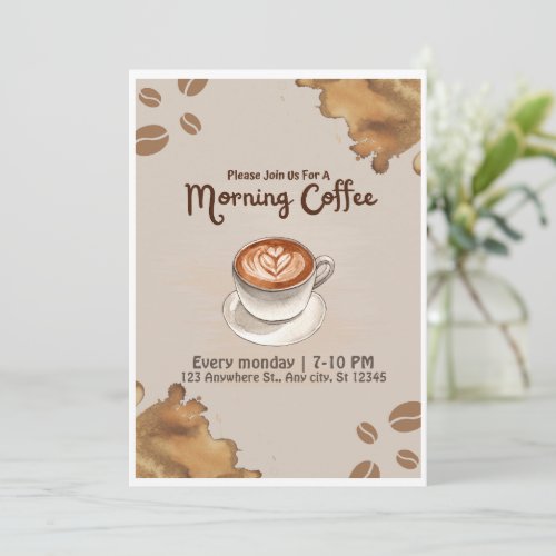 Coffee Club Morning Mingle Invitation