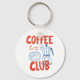 Coffee Club Retro Coffee Graphic For Coffee Lover Keychain