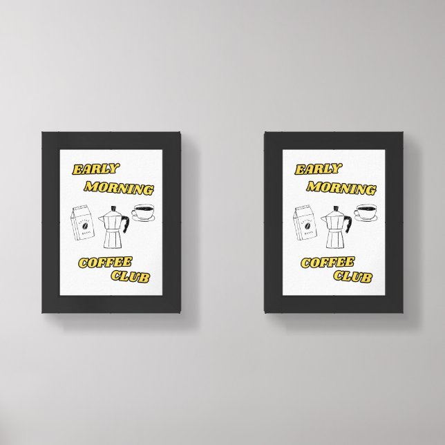 Coffee Club Wall Poster – Minimal Coffee Theme Art Sets (Front)