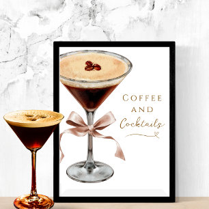 Coffee & Cocktails Espresso Martini Bridal Shower Poster