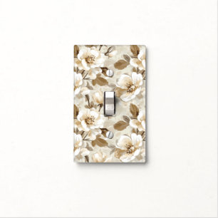 Coffee Cocoa Cream Floral Light Switch Cover
