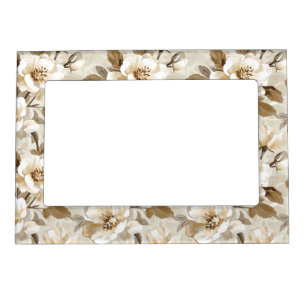 Coffee Cocoa Cream Floral Magnetic Frame