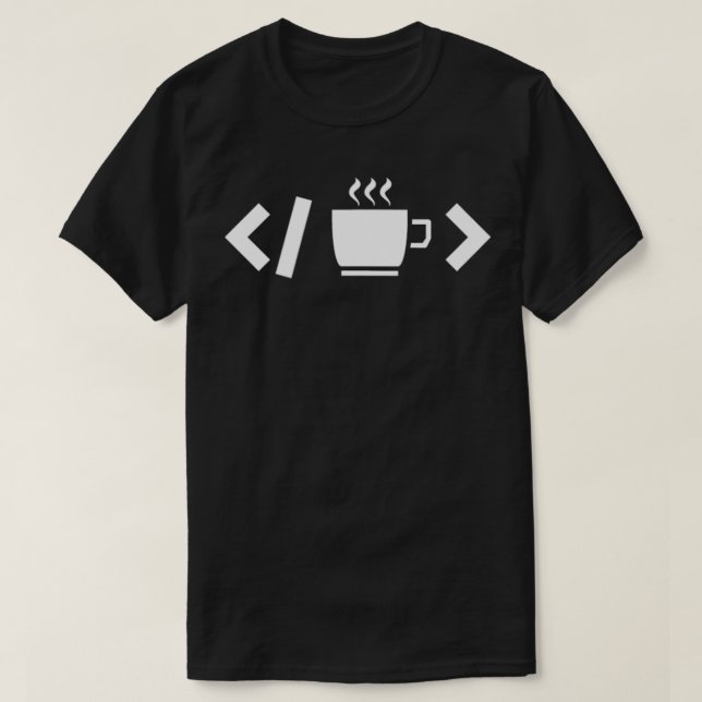 Coffee Code Web Developer Programmer Coder  T-Shirt (Design Front)