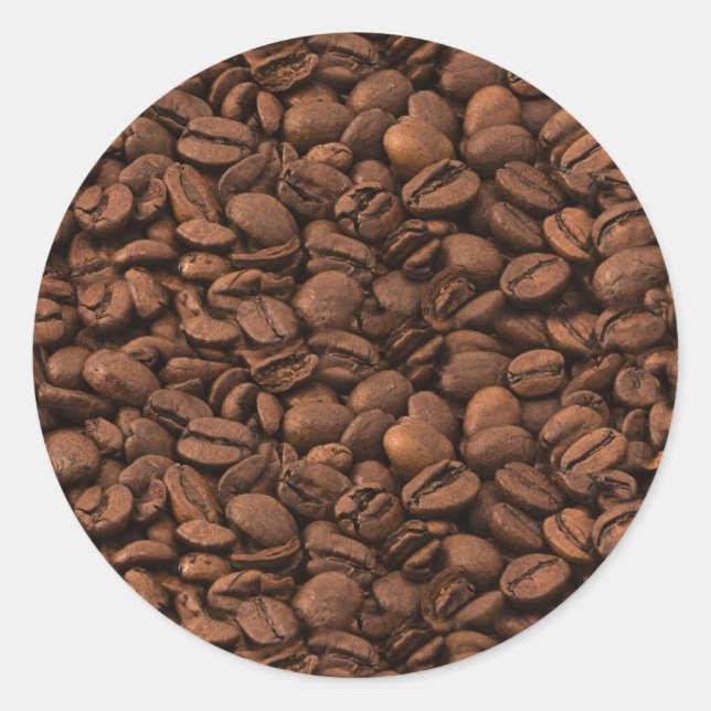 Coffee, Coffee Beans, Arabica Coffee, Black Coffee Classic Round Sticker (Front)