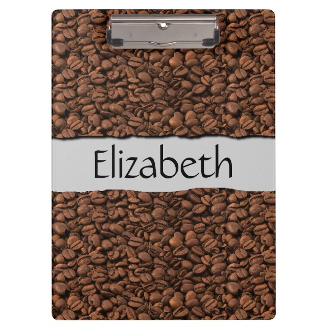 Coffee, Coffee Beans, Arabica Coffee, Your Name Clipboard (Front)