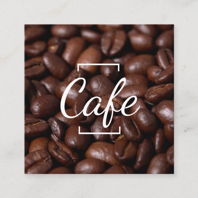 Coffee / Coffee Beans Square Business Card (Front)