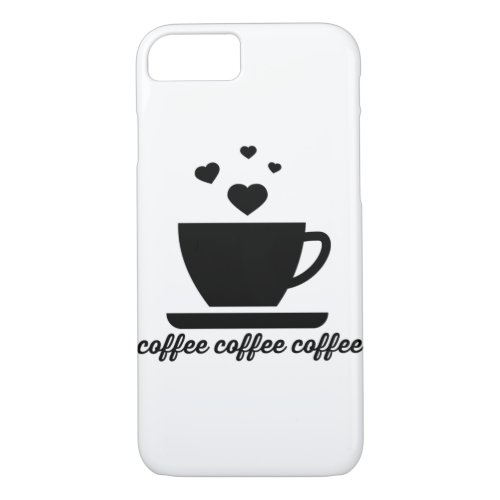 coffee coffee coffee _ hearts mug 45 iPhone 87 case