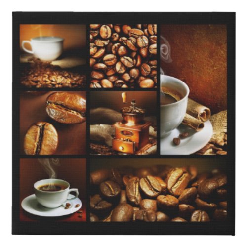 Coffee Collage 2 Faux Canvas Print