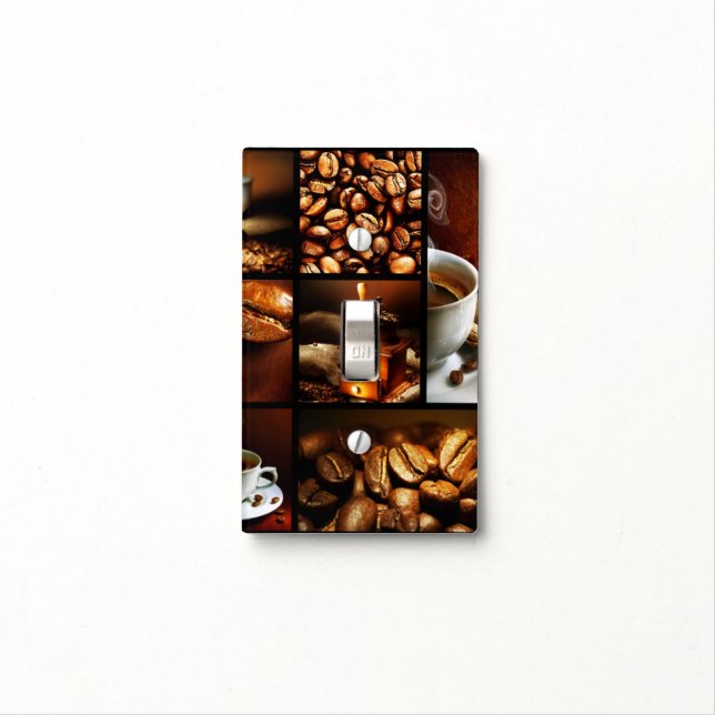 Coffee Collage 2 Light Switch Cover (In Situ)