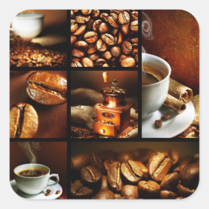 Coffee Collage 2 Square Sticker