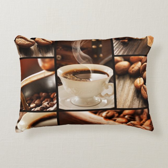 Coffee Collage Accent Pillow (Front)