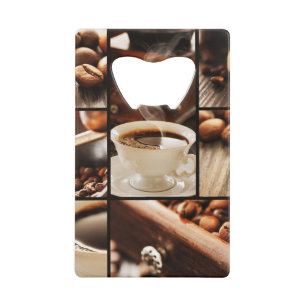 Coffee Collage Credit Card Bottle Opener