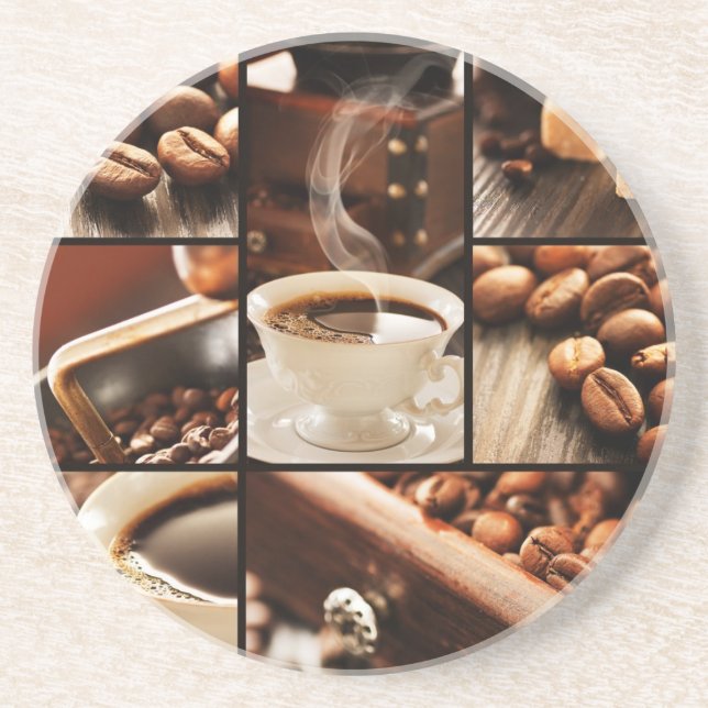 Coffee Collage Drink Coaster (Front)