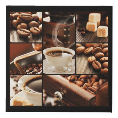 Coffee Collage Faux Canvas Print