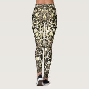 Coffee Color Bicycles Pattern - Cyclist's Leggings