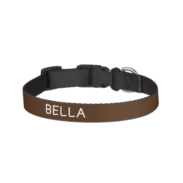 Coffee Color Personalized Pet Collar (Front)