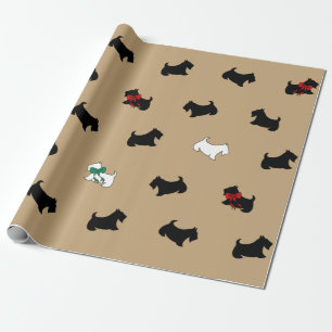 Coffee Color Scottish Terrier Wrapping Paper