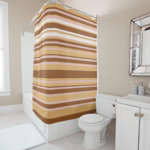 Coffee color stripes Shower Curtain