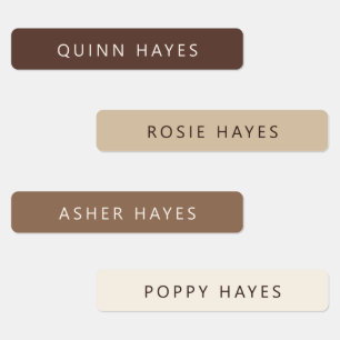 Coffee Colored Name Labels