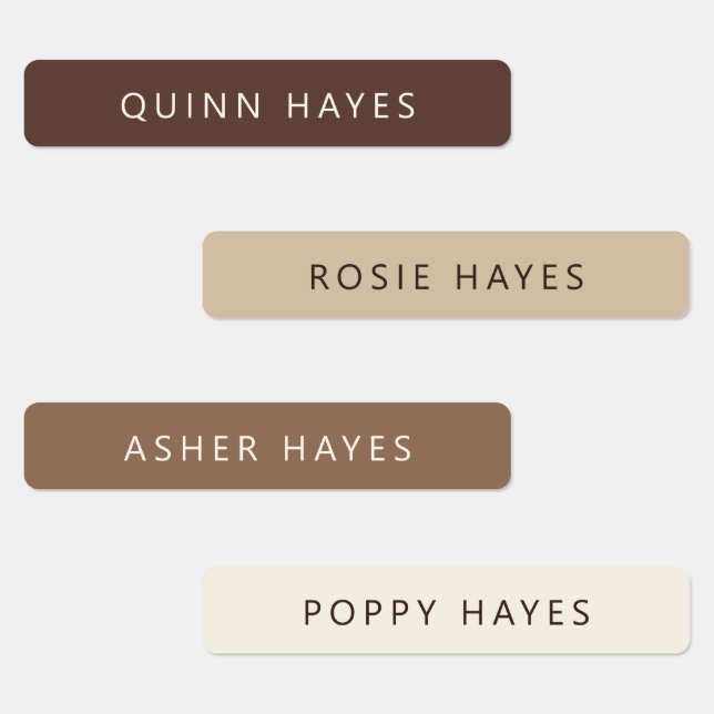 Coffee Colored Name Labels (Group)